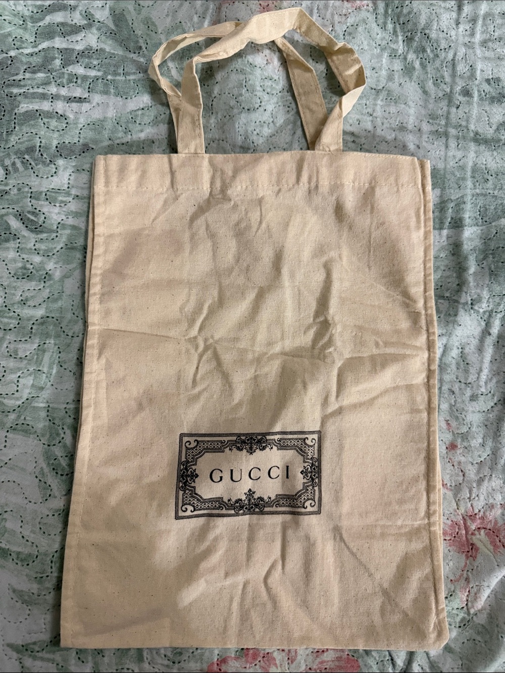 Gucci Cream Canvas Logo Tote Bag